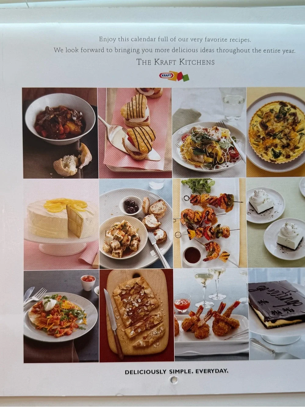 Kraft Kitchens 2007 Calendar Deliciously Simple Everyday Greetings/ Used